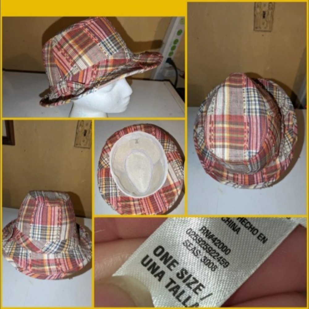 Unisex Fedora plaid hat